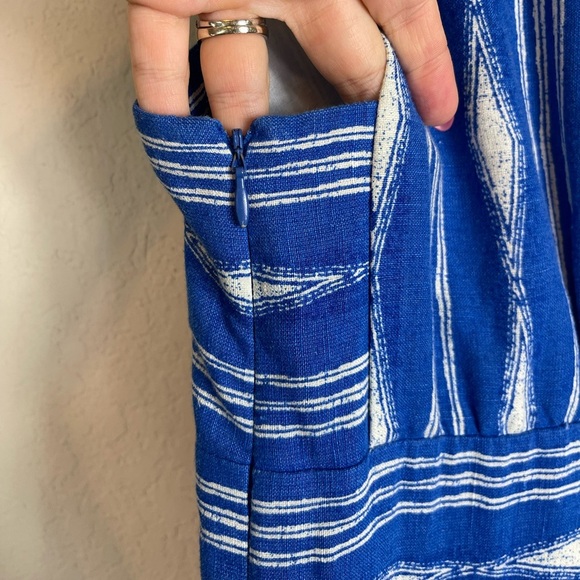 Anthropologie Madchen Skywriter Ikat Linen Maxi Dress Size 4 - Picture 11 of 12